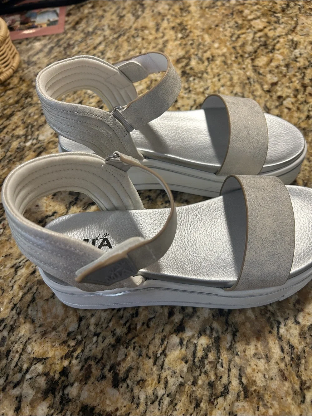 MIA Kids Silver Metallic Open-Toe Slingback Sandals
